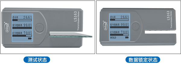 LS163太陽膜測(cè)試儀數(shù)據(jù)鎖定功能展示